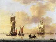 Francis Swaine A royal yacht and small naval ship in a calm china oil painting reproduction